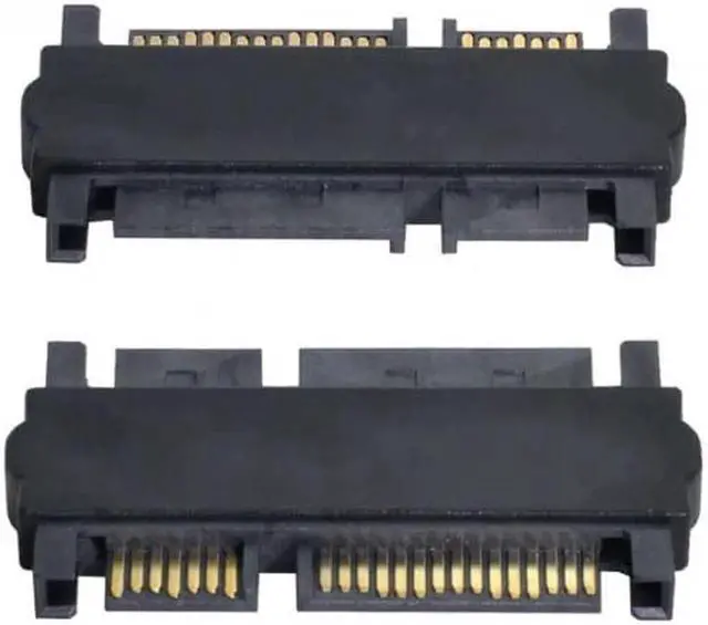 Alt view image 7 of 7 - JVFYI SA-069 3.5"2.5inch SATA 22Pin 7+15 Male to SATA 22P 7+15 Male extension convertor Straight adapter