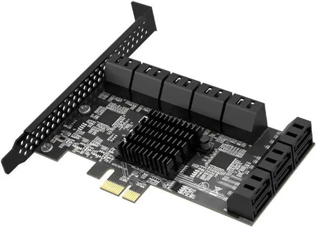 Alt view image 7 of 7 - JVFYI PCIE SATA Expansion Card PCIE 1X to 16-Port SATA3.0 6Gbps SATA III Multi-Port Hard Disk Adapter Riser Card for PC Computer