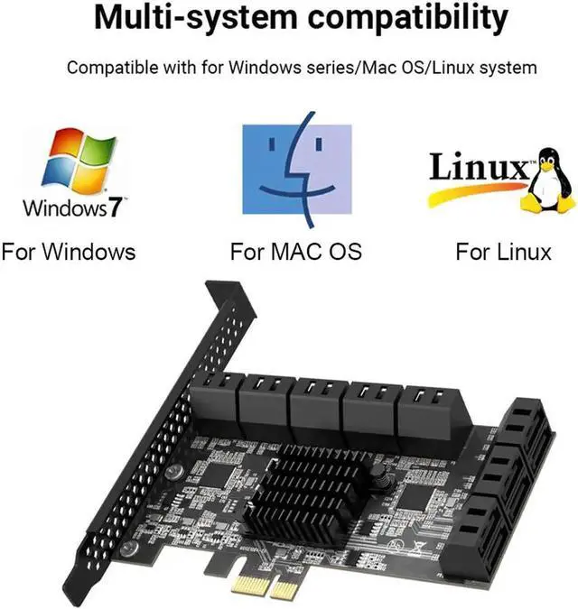 Alt view image 2 of 7 - JVFYI PCIE SATA Expansion Card PCIE 1X to 16-Port SATA3.0 6Gbps SATA III Multi-Port Hard Disk Adapter Riser Card for PC Computer