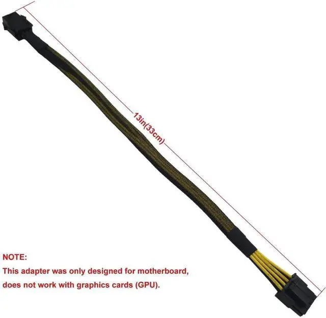 Alt view image 4 of 4 - JVFYI 6 Pin to 8 Pin CPU Power Adapter, 6 Pin Female to CPU 8 pin (4+4 Detachable) Male EPS-12V Converter Sleeved Cable 13-inch(33cm)