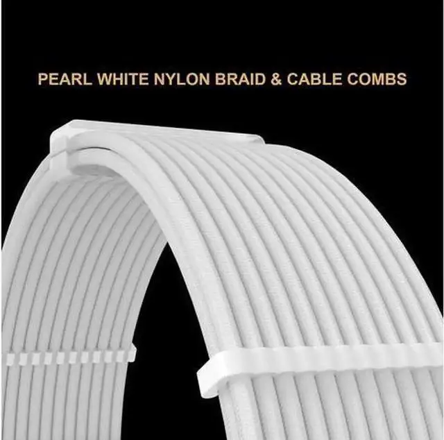 Alt view image 3 of 6 - JVFYI White PSU Extension Cable Kit,Custom Sleeved Power Supply Cable Mod for PC Build 18AWG 24Pin ATX /8 (4+4) Pin EPS CPU Cable /8 (6+2) Pin PCI-E GPU PSU Cables 6PCS with Cable Comes