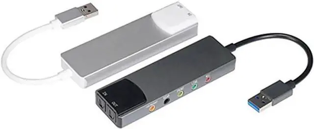 Alt view image 2 of 6 - JVFYI External Audio Converter Aluminium Alloy USB Audio Adapter 7.1 5.1 Channel External Audio Card SPDIF Optical for Laptop Desktop Sound Blaster AE-9