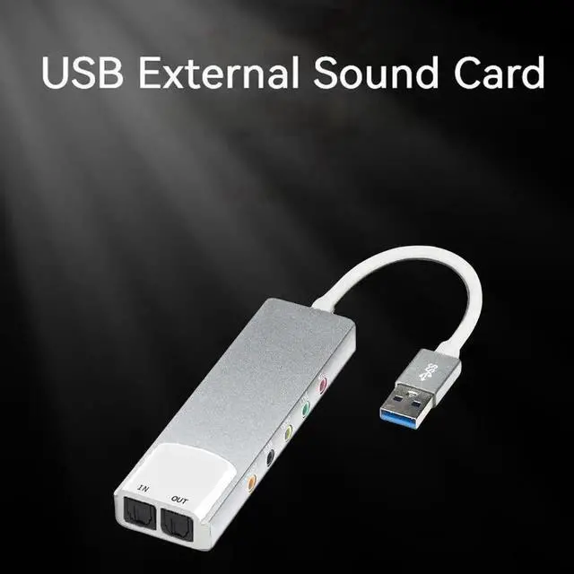 Main image of JVFYI External Audio Converter Aluminium Alloy USB Audio Adapter 7.1 5.1 Channel External Audio Card SPDIF Optical for Laptop Desktop Sound Blaster AE-9