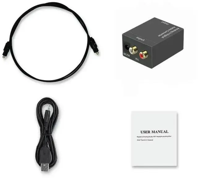 Main image of JVFYI Digital Optical Coaxial Signal to Analog DAC SPDIF, Audio Converter Adapter, RCA, Toslink SPDIF Coax To Analog RCA