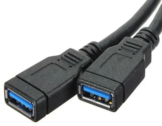 Alt view image 3 of 3 - JVFYI Angled 90 Degree USB3.0 19pin Connector Plug Extender,USB 3.0 20pin Male To Female Extension Adapter Splitter Cable,Motherboard