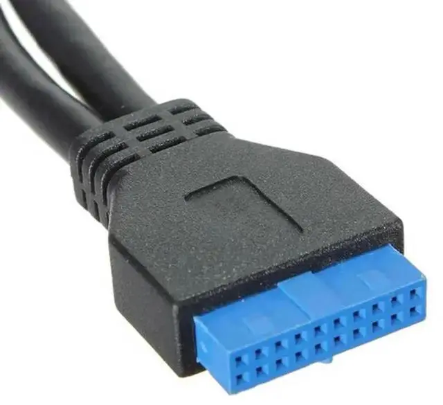 Alt view image 2 of 3 - JVFYI Angled 90 Degree USB3.0 19pin Connector Plug Extender,USB 3.0 20pin Male To Female Extension Adapter Splitter Cable,Motherboard