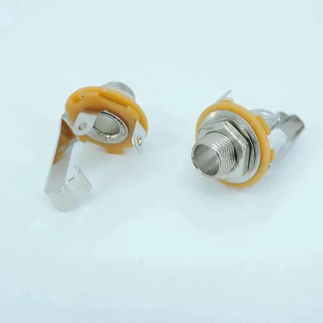 Alt view image 3 of 3 - JVFYI 5x 6.35mm 1/4" Female Panel Mount power socket 6.5 2 pin Pole Mono Audio cable Jack plug Connector Chassis Solder Adapter E