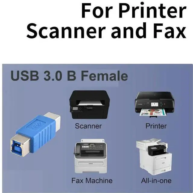 Alt view image 4 of 4 - JVFYI 1pc USB 3.0 Type B Female to USB 3.0 B Female Coupler Data Extender Connector Converter Adapter for Printer Cable