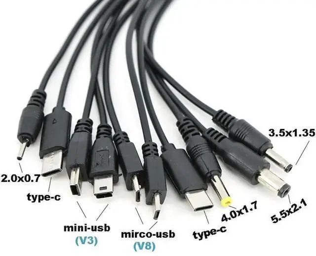 Alt view image 2 of 3 - JVFYI 20cm 10 in 1 Micro USB DC Mobile Phone Charger Adapter Plug Usb power charging Cable Wire Cord for Phone Universal L1