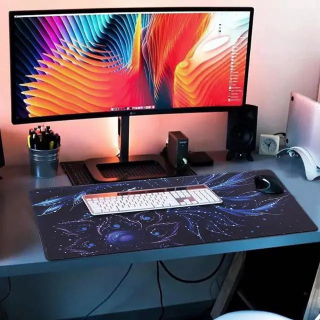 Alt view image 6 of 6 - JVFYI XXL Gaming Mouse Pad 35.4x15.7 Professional Large Mouse Pad & Computer Game Mouse Mat-90x40 Flowershape