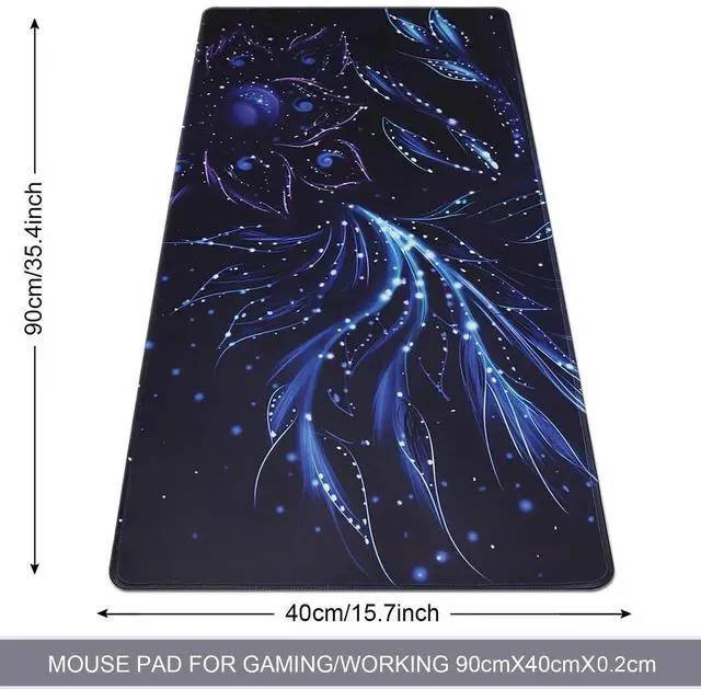 Alt view image 2 of 6 - JVFYI XXL Gaming Mouse Pad 35.4x15.7 Professional Large Mouse Pad & Computer Game Mouse Mat-90x40 Flowershape