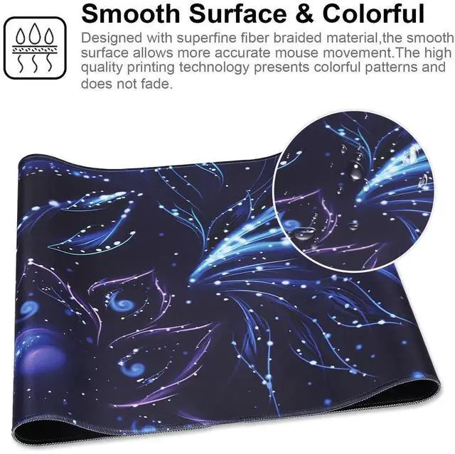 Alt view image 3 of 6 - JVFYI XXL Gaming Mouse Pad 35.4x15.7 Professional Large Mouse Pad & Computer Game Mouse Mat-90x40 Flowershape