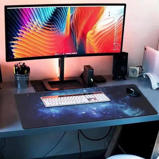 Alt view image 6 of 6 - JVFYI XXL Gaming Mouse Pad 35.4x15.7 Professional Large Mouse Pad & Computer Game Mouse Mat-90x40 Spacebluedot