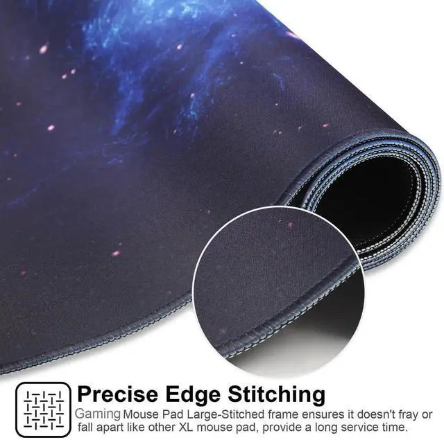 Alt view image 5 of 6 - JVFYI XXL Gaming Mouse Pad 35.4x15.7 Professional Large Mouse Pad & Computer Game Mouse Mat-90x40 Spacebluedot