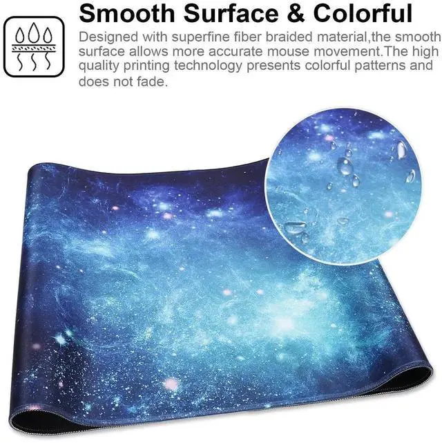 Alt view image 4 of 6 - JVFYI XXL Gaming Mouse Pad 35.4x15.7 Professional Large Mouse Pad & Computer Game Mouse Mat-90x40 Spacebluedot