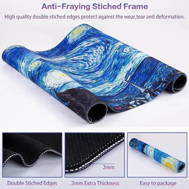 Alt view image 4 of 7 - JVFYI Gaming Mouse Pad, Large Mouse Pad 31.5x15.7inch Big Computer Mousepad for Home Office Gaming Work