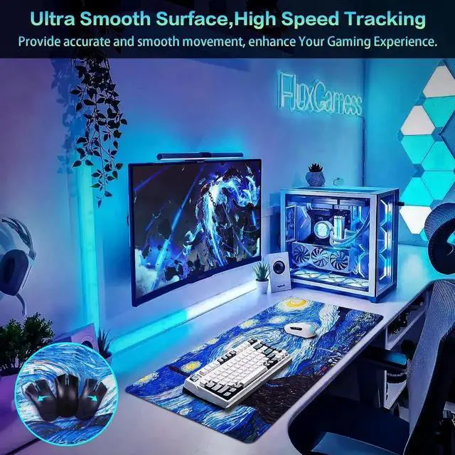 Alt view image 6 of 7 - JVFYI Gaming Mouse Pad, Large Mouse Pad 31.5x15.7inch Big Computer Mousepad for Home Office Gaming Work