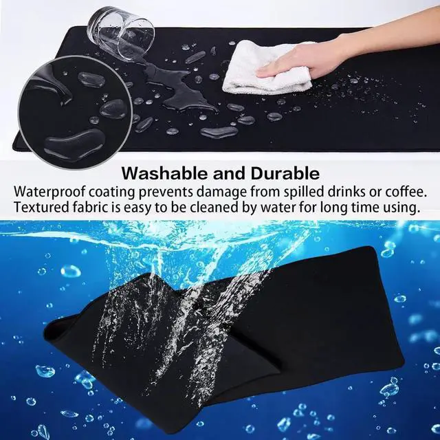 Alt view image 4 of 7 - JVFYI Gaming Mouse Pad, 31.5x15.7inch Large Mouse Pad Big Computer Mousepad for Home Office Gaming Work-Black