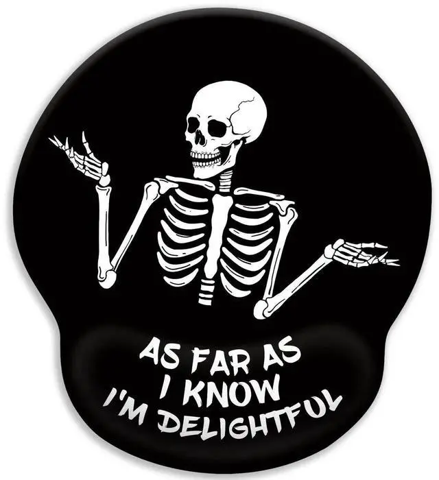 Main image of JVFYI Skeleton Mouse Pad, Ergonomic Mouse Pad with Wrist Rest, Gaming Mouse Pad Wrist Support with Non-Slip Pain Relief PU Base, Funny Skull Mouse Pads for Desk, Goth Office Desk Accessories Decor