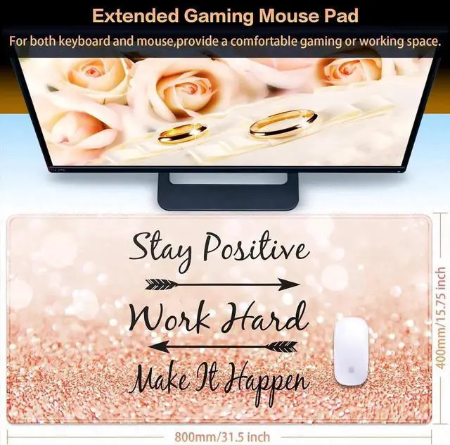 Alt view image 2 of 7 - JVFYI Gaming Mouse Pad, Extended Mouse Pad 31.5x15.7inch XXL Large Big Computer Keyboard Mouse Mat Desk Pad with Non-Slip Base and Stitched Edge for Home Office Gaming Work