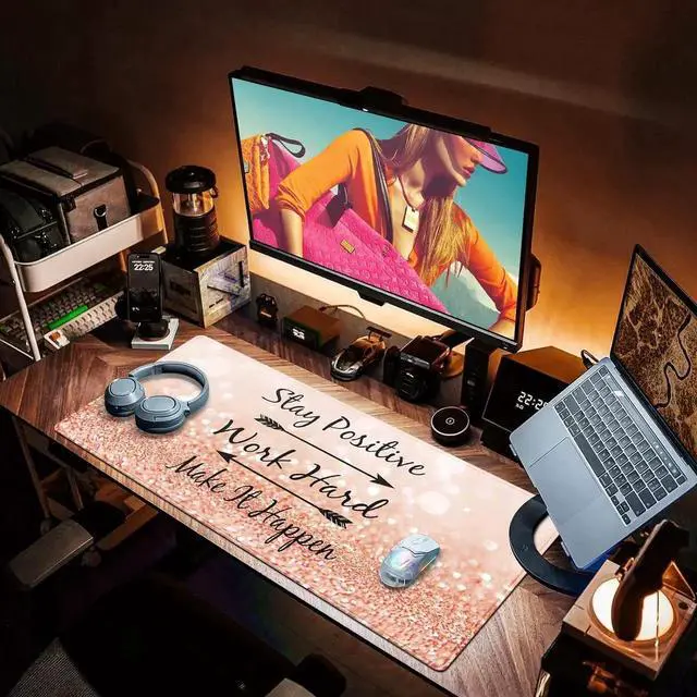 Alt view image 6 of 7 - JVFYI Gaming Mouse Pad, Extended Mouse Pad 31.5x15.7inch XXL Large Big Computer Keyboard Mouse Mat Desk Pad with Non-Slip Base and Stitched Edge for Home Office Gaming Work