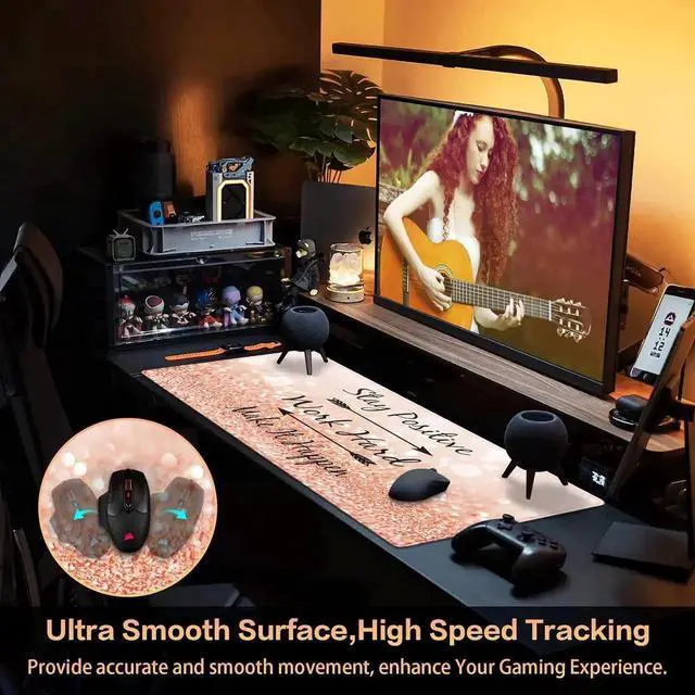 Alt view image 3 of 7 - JVFYI Gaming Mouse Pad, Extended Mouse Pad 31.5x15.7inch XXL Large Big Computer Keyboard Mouse Mat Desk Pad with Non-Slip Base and Stitched Edge for Home Office Gaming Work