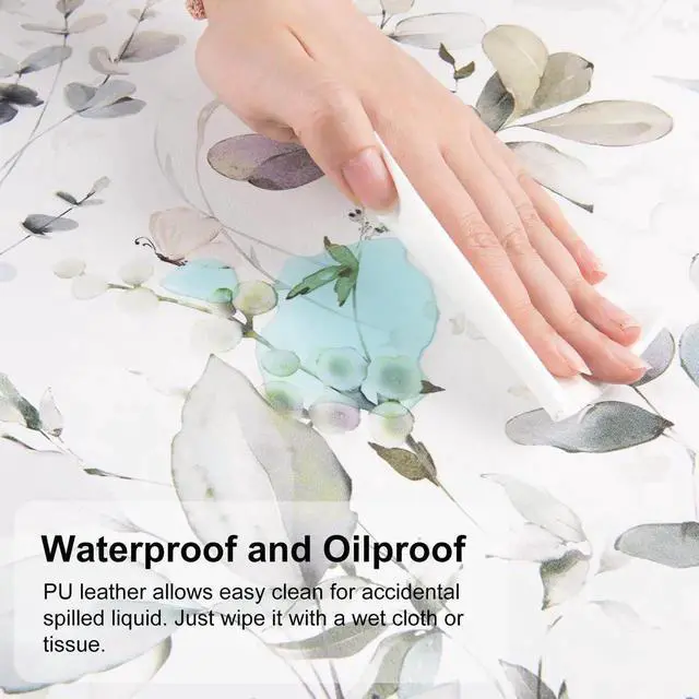 Alt view image 4 of 7 - JVFYI Large Mouse Pad, Extended Desk Mat for Desktop, PU Leather Waterproof Gaming Mousepad, Computer Desk Accessories Protector Writing Pads for School Office Home 31.5" x 15.7" - Soft Green Foliage