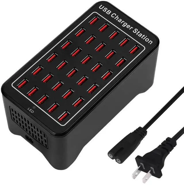 Main image of JVFYI 30 Port USB Charger, 150W/30A USB Smart Charger, 30-in-1 Desktop Charging hub, Multi-Port USB Charging Station for Samsung/iPhone/iPad/Google Pixel/Tablets and Other USB Electronics