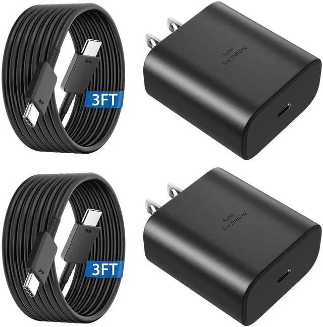 Main image of JVFYI 45W Samsung USB-C Super Fast Charger Type C 3FT C Charger Cable Fast Charging with Android Phone Wall Charger Block for Samsung Galaxy S25 Ultra/S25/S24 Ultra/S24/S23 Ultra/S22 Ultra/S22+