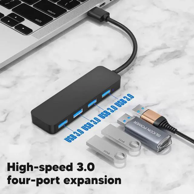 Alt view image 4 of 7 - JVFYI 4 Port USB 3.0 Hub,USB Hub Splitter,Suitable for laptops Windows Linux,PC,Xbox, Flash Drives, Hard Drives, Consoles and Printers.