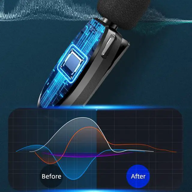 Alt view image 2 of 6 - JVFYI Mini Professional 2.4G Wireless Type C Studio Lapel Microphone with Noise Cancelling for Live Interviews