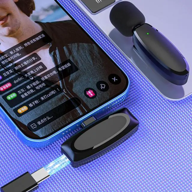 Alt view image 5 of 6 - JVFYI Mini Professional 2.4G Wireless Type C Studio Lapel Microphone with Noise Cancelling for Live Interviews