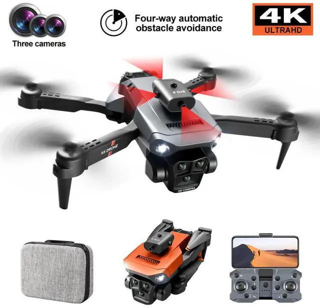Alt view image 4 of 5 - JVFYI 4k Hd Collapsible Miniature Drone Aerial Photography Camera and Gps Drone 360 Camera Obstacle Avoidance Drone Orange