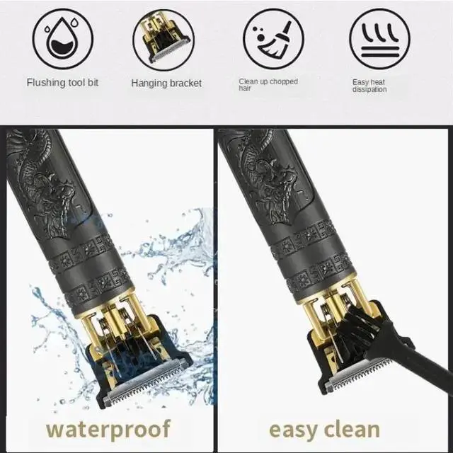 Alt view image 2 of 5 - JVFYI Men's Rechargeable ABS Razor Clipper Shaver for Adult Haircut-Vintage Style Home/Barber Shop USB Charging Gold