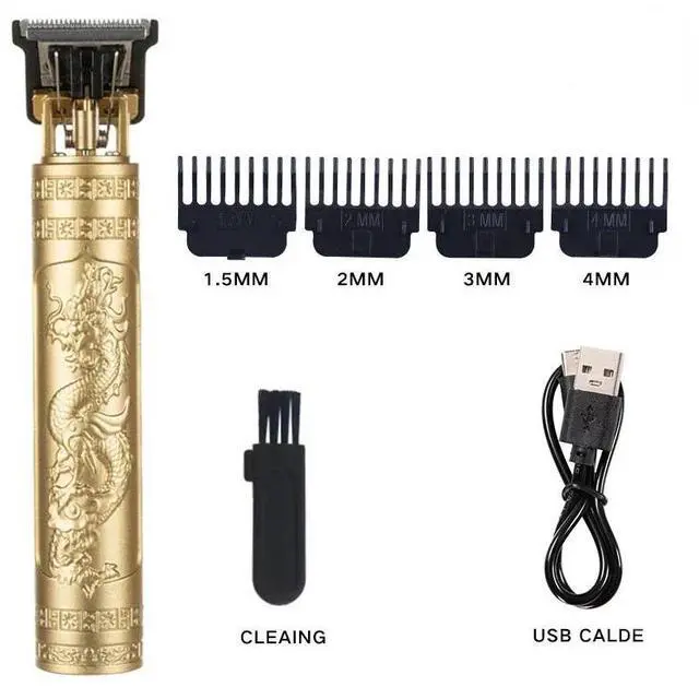 Main image of JVFYI Men's Rechargeable ABS Razor Clipper Shaver for Adult Haircut-Vintage Style Home/Barber Shop USB Charging Gold