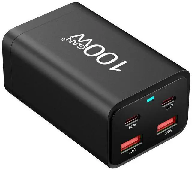 Alt view image 6 of 6 - JVFYI 100W 4-Port GaN Desktop Charger with QC4.0/PD & OTP Protection - Fast USB Wall Charger for Laptop, MacBook, Android Phones 100w-eu