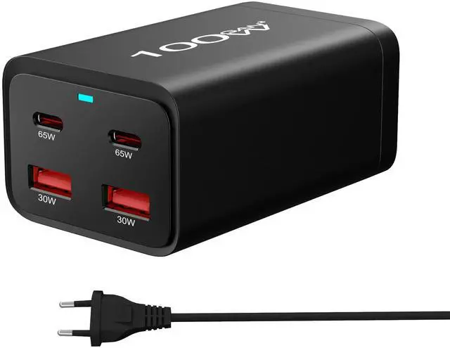 Main image of JVFYI 100W 4-Port GaN Desktop Charger with QC4.0/PD & OTP Protection - Fast USB Wall Charger for Laptop, MacBook, Android Phones 100w-eu