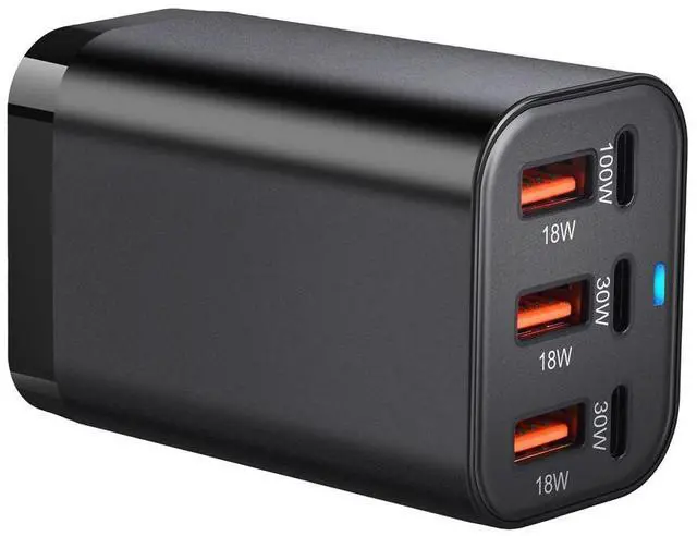 Alt view image 3 of 4 - JVFYI 200W 6-Port GaN Desktop Charger with Fireproof Case - PD/QC Fast Charger for Laptop, MacBook, Mobile Phone & Android Devices Uk plug