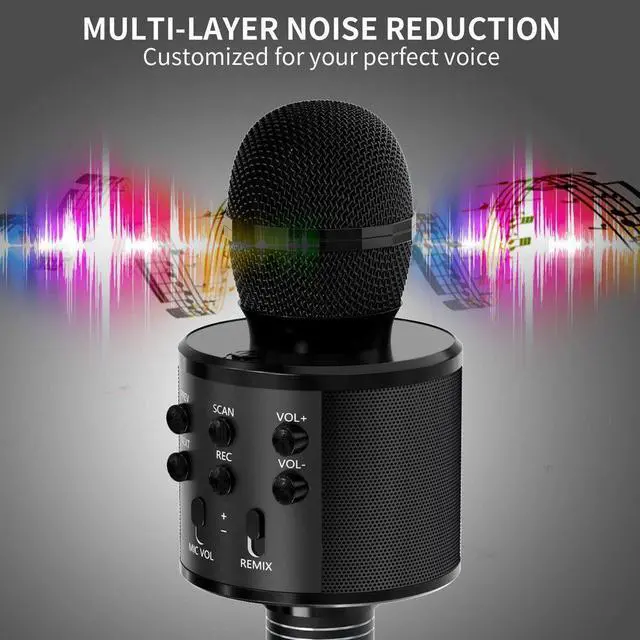 Alt view image 6 of 6 - JVFYI Portable Handheld Wireless Karaoke Microphone Speaker Microphone for Kids Music Player Singing Recorder KTV Gold