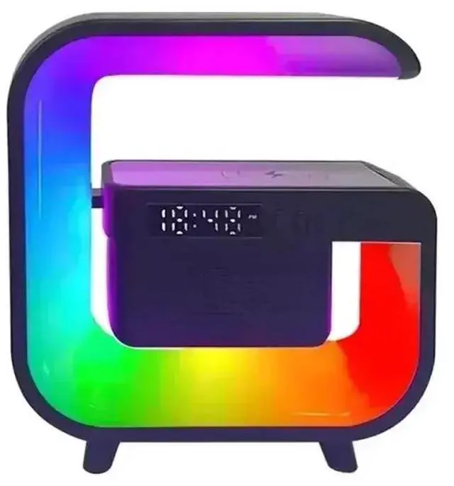 Main image of JVFYI Multifunctional RGB Desk Clock with Night Light & Wireless Charger - Bluetooth 5.3, 1000mAh Battery, for iPhone, Home Office, Gaming Setup