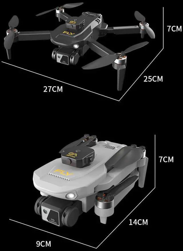 Alt view image 4 of 6 - JVFYI S25PRO 4K Camera Foldable Drone for Beginners - 6-Axis Gyro, Brushless Motor, Optical Flow, 20min Flight Time, Remote Control black S25PR0-Single electricversion