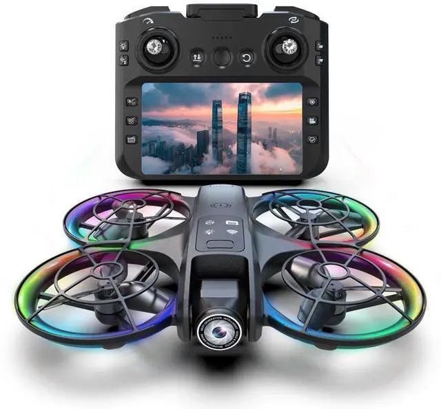 Main image of JVFYI Big Screen Remote Control K200 Mini 4K Drone with Colorful Led Light Esc Camera Brushless Obstacle Avoidance Photography Drone