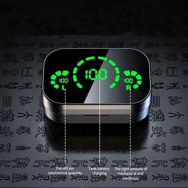 Alt view image 6 of 6 - JVFYI YD03 TWS Wireless Earbuds with Touch Digital Display - Bluetooth 5.3, Mirror Mini In-Ear, Touch Control, Long Battery