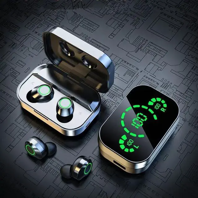 Alt view image 3 of 6 - JVFYI YD03 TWS Wireless Earbuds with Touch Digital Display - Bluetooth 5.3, Mirror Mini In-Ear, Touch Control, Long Battery