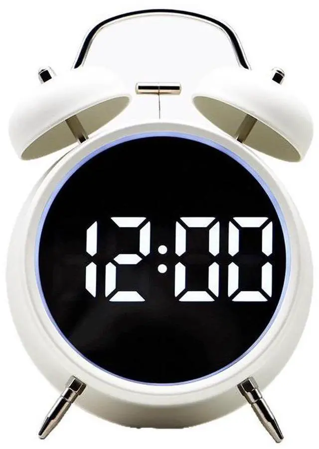 Alt view image 4 of 5 - JVFYI Super Loud Digital Alarm Clock with LED Mirror & Dual Alarm - Smart Digital Clock for Bedroom, Desk, Heavy Sleepers navy blue