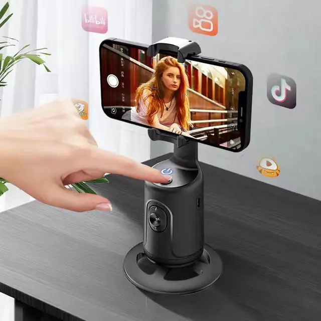 Alt view image 2 of 6 - JVFYI Portable AI Smart Selfie Stick with 360° Gimbal Stabilizer - Auto Face Tracking, Phone Gimbal, Tripod Stand, Mobile Stabilizer for Video