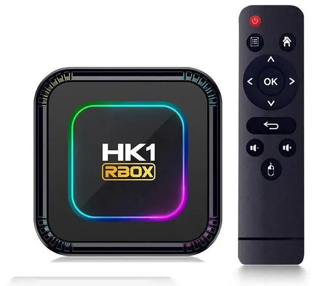 Main image of JVFYI Newest RGB Light Android 13 TV Box HK1 Rbox K8 2G 4G RAM 16G 32G 64G 128G ROM Dual WiFi 4K RK3528 Chip WiFi 6 Set Top Box Black US Plug 2GB+16GB