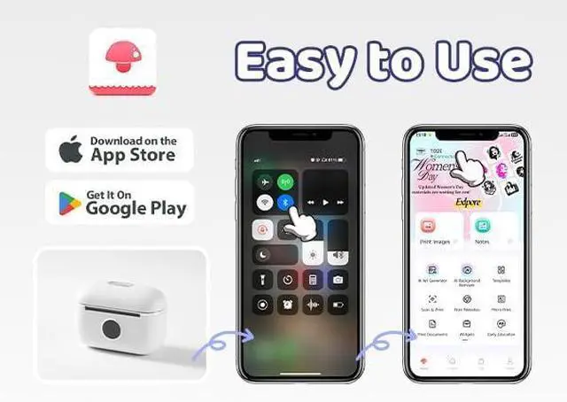 Alt view image 5 of 6 - JVFYI Phomemo T02 Mini Thermal Printer | Portable Sticker Maker for Study Notes & Photo Printing Pink