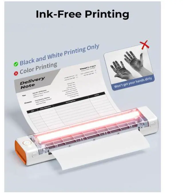 Alt view image 2 of 4 - JVFYI Phomemo M08F Wireless A4 Thermal Printer Portable Interface Supports Thermal Paper Tattoo Green