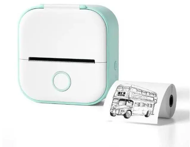 Main image of JVFYI Phomemo T02 Mini Portable Thermal Printer 53mm Sticker Pocket Printer with 203DPI Green-1SET